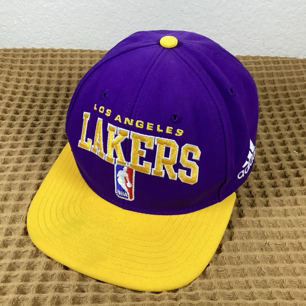Los Angeles Lakers Adidas NBA Snapback Cap Hat Purple Gold Basketball